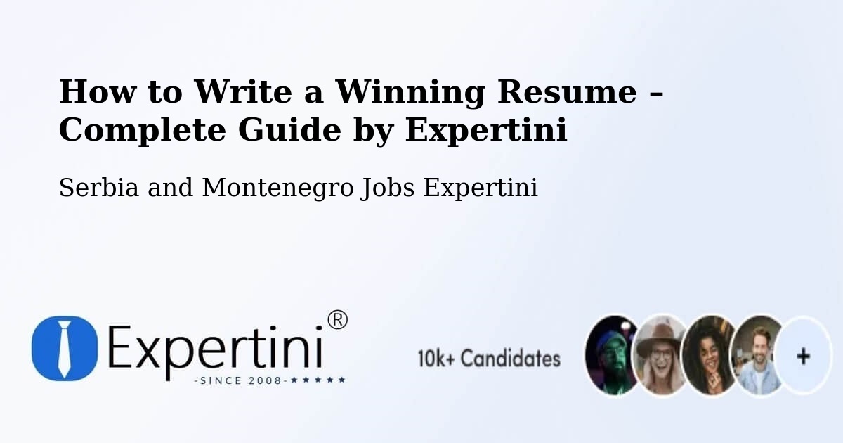 Resume Writing Guide for Job Seekers – Heritage Pointe - Heritage Pointe, Serbia and Montenegro Jobs Expertini